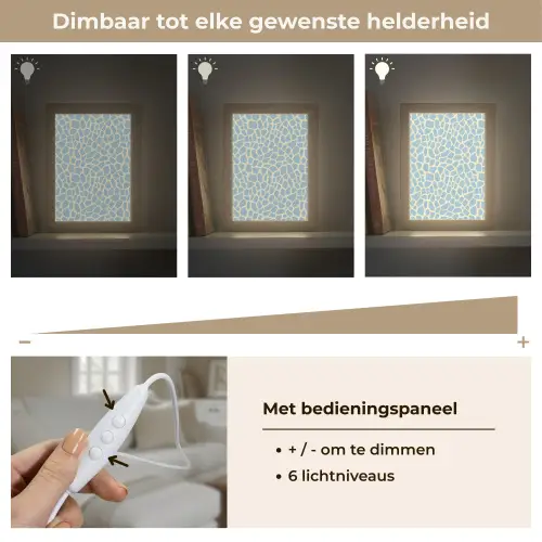 Giraf - Modern - Blauw Light Box met kabel (Tafellamp) klein 925 -USP_dimbaarNL