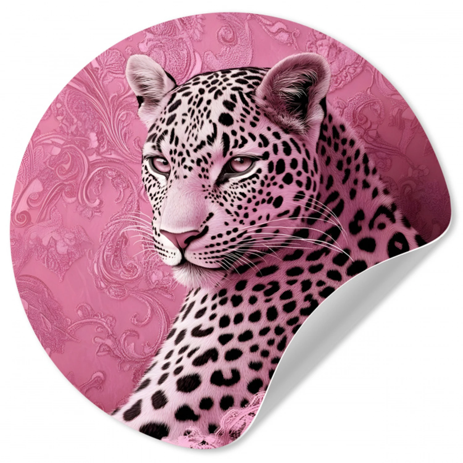 Panter - Luxe - Roze Wandcirkel behangsticker klein -3d