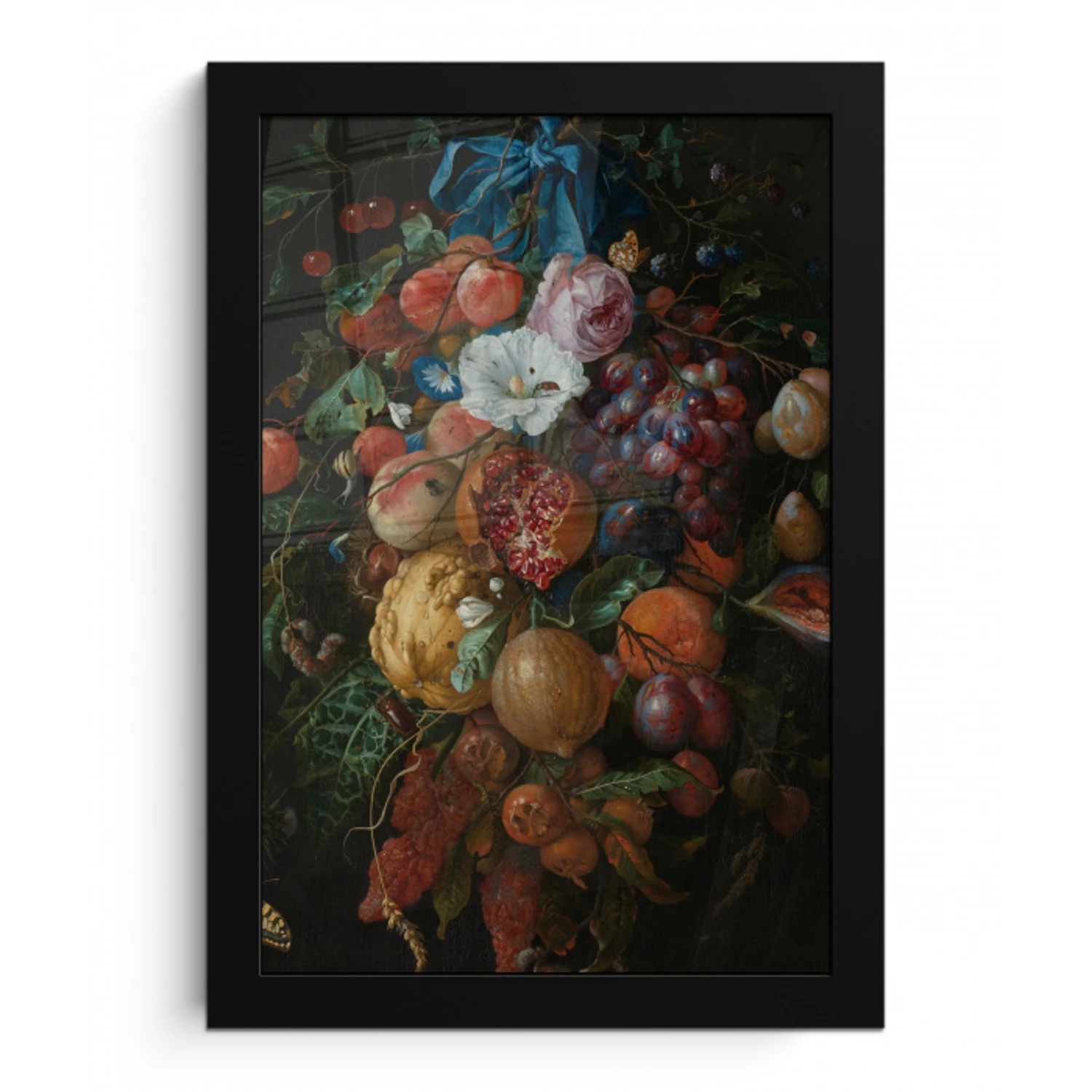 Festoen van vruchten en bloemen - Schilderij van Jan Davidsz. de Heem fotolijst zwart zonder passe partout klein -3d