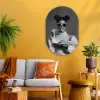 Vrouw - Pasta - Zonnebril Wandcirkel Ovaal Glas middel -sfeer4