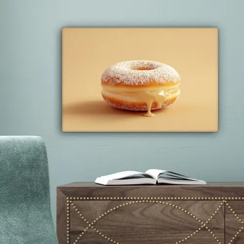Donut - Romig - Poedersuiker - Beige canvas 2cm klein -sfeer4