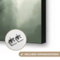 Sparren - Bomen - Groen - Beige Textielframe zwart klein -USP_ophangsysteemNL