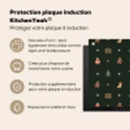 Patroon - Kerstsymbolen - Groen Inductie beschermer vinyl 3mm middel 274 -zzzzzzusp-haakje_FR