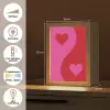 Minimalistisch - Rood - Roze - Hartjes Light Box met kabel (Tafellamp) klein -USP_NL