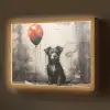 Graffiti - Hond - Ballon - Dieren Light Box met batterij (Wandlamp) middel -z3d_website