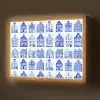 Patroon - Huizen - Blauw Light Box met batterij (Wandlamp) middel 907 -z3d_website