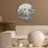 Tropisch - Landschap - Illustratie Akoestische PET Vilt - Rond klein -sfeer1