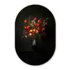Bloemen - Takken - Boeket Wandcirkel Ovaal Glas middel -3d