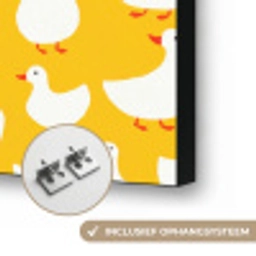Eendjes - Patroon - Geel Textielframe zwart klein 947 -USP_ophangsysteemNL