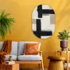 Zwart - Abstract - Japandi Wandcirkel Ovaal Glas middel -sfeer4