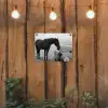 Paard - Auto - Zwart - Wit tuinposter los doek klein -sfeer1