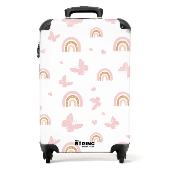 Vlinders en regenbogen NBS - Handbagage koffer - Unisex middel -productfoto_recht