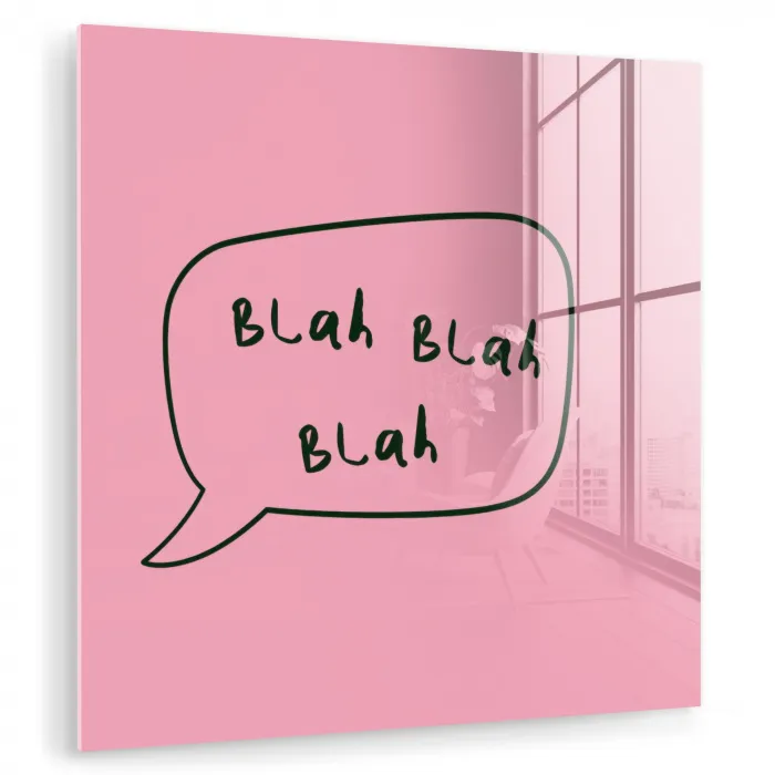 Tekstwolkje - BLAH BLAH BLAH - Roze plexiglas 5mm klein -zzzproduct_nieuw