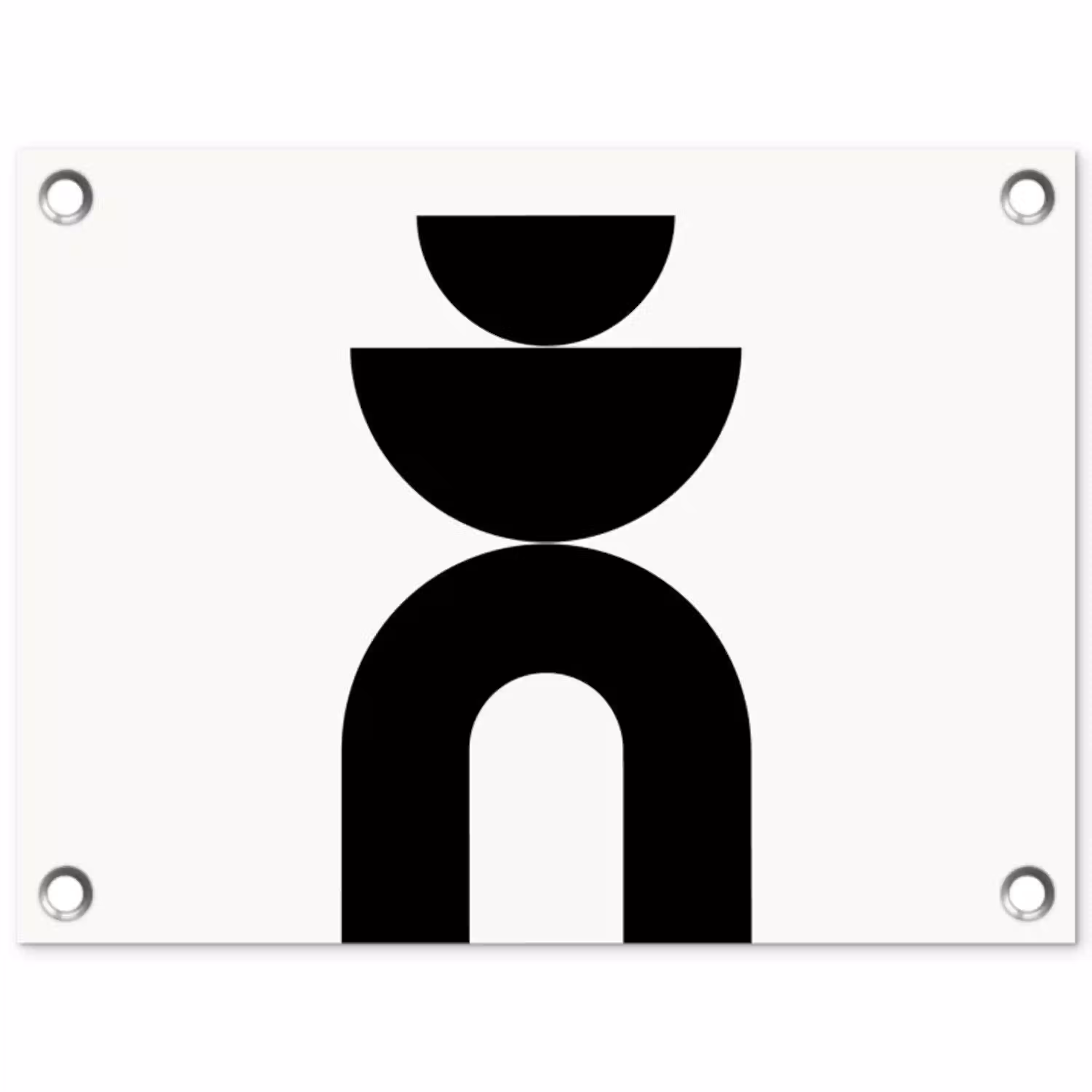 Minimalistisch - Kunst - Wit tuinposter los doek klein -3d