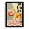 Citroenen - Glas - Tafelkleed - Geblokt fotolijst zwart zonder passe partout klein -3d