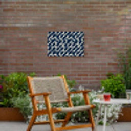Abstract - Patroon - Blauw Tuinposter op houten frame 2 cm dik klein 845 -sfeer3
