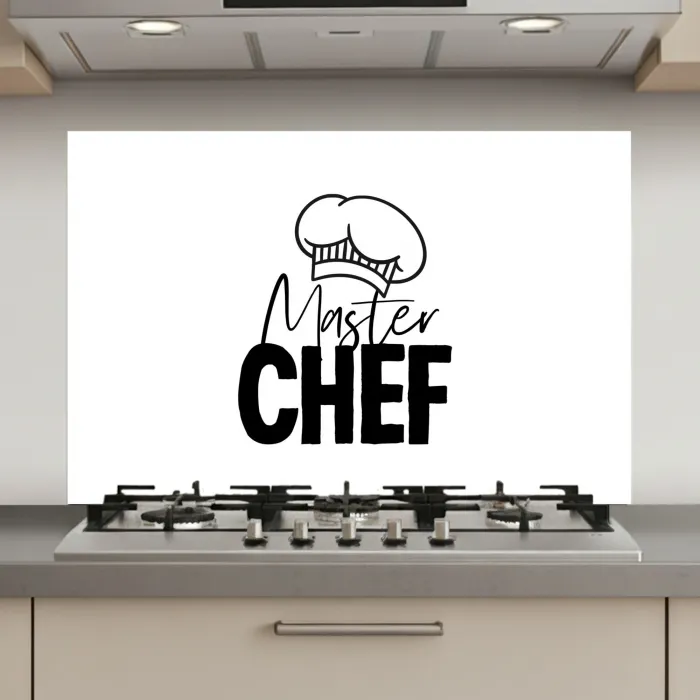 Keuken - Koken - Bakken - Chef - Master Chef - Kok - Tekst keuken achterwand spatscherm klein -3d_website