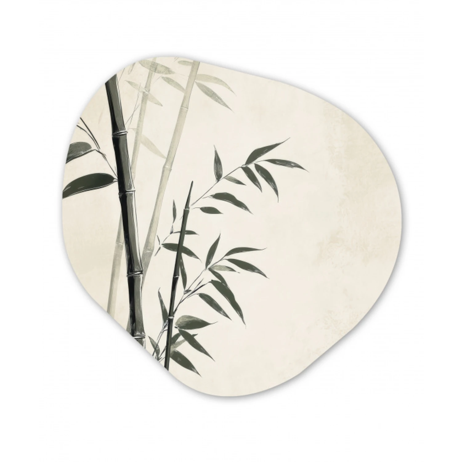 Japandi - Bamboe - Beige Wandcirkel Organisch Forex 3mm klein -3d