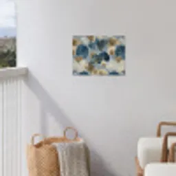 Bladeren - Abstract - Goud - Blauw tuinposter los doek klein -sfeer8