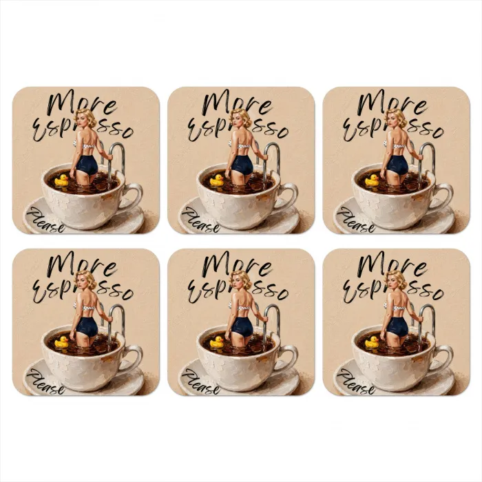 More espresso - Koffie - Eend onderzetter kurk middel -3d