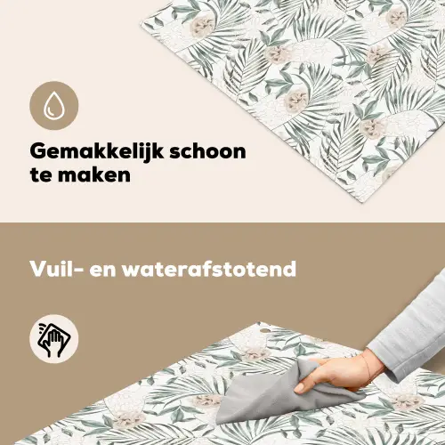 Boho - Jungle - Bloemen - Bladeren Inductie beschemer met haakjes klein -ky-schoon-nl
