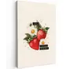 Aardbeien - Madeliefjes - Quote - Sterretjes Tuinposter op houten frame 2 cm dik middel -3d