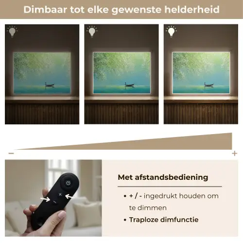 Bootje - Water - Bladeren - Bloesems Light Box met batterij (Wandlamp) middel -USP_dimbaarNL