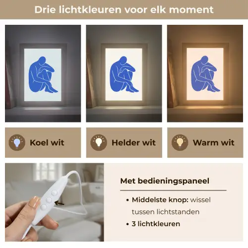 Lichaam - Abstract - Blauw Light Box met kabel (Tafellamp) klein -USP_lichtkleurNL