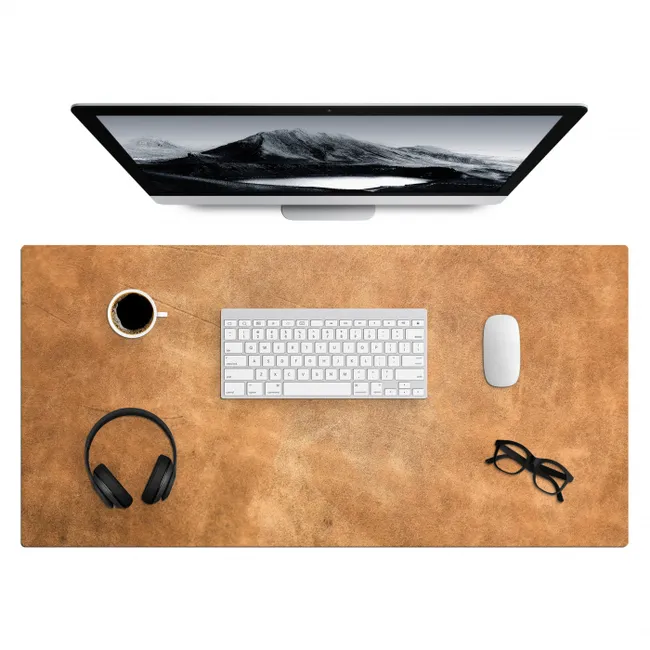 Desk Mat - leather-textured-leather-look-brown