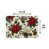 Feestelijk - Textielpatroon - Kerstbloemen - Kleurrijk Placemat vinyl groot -specs