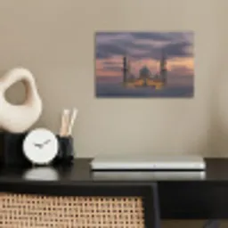 Zonsondergang - Moskee - Wolken poster papier klein -sfeer1