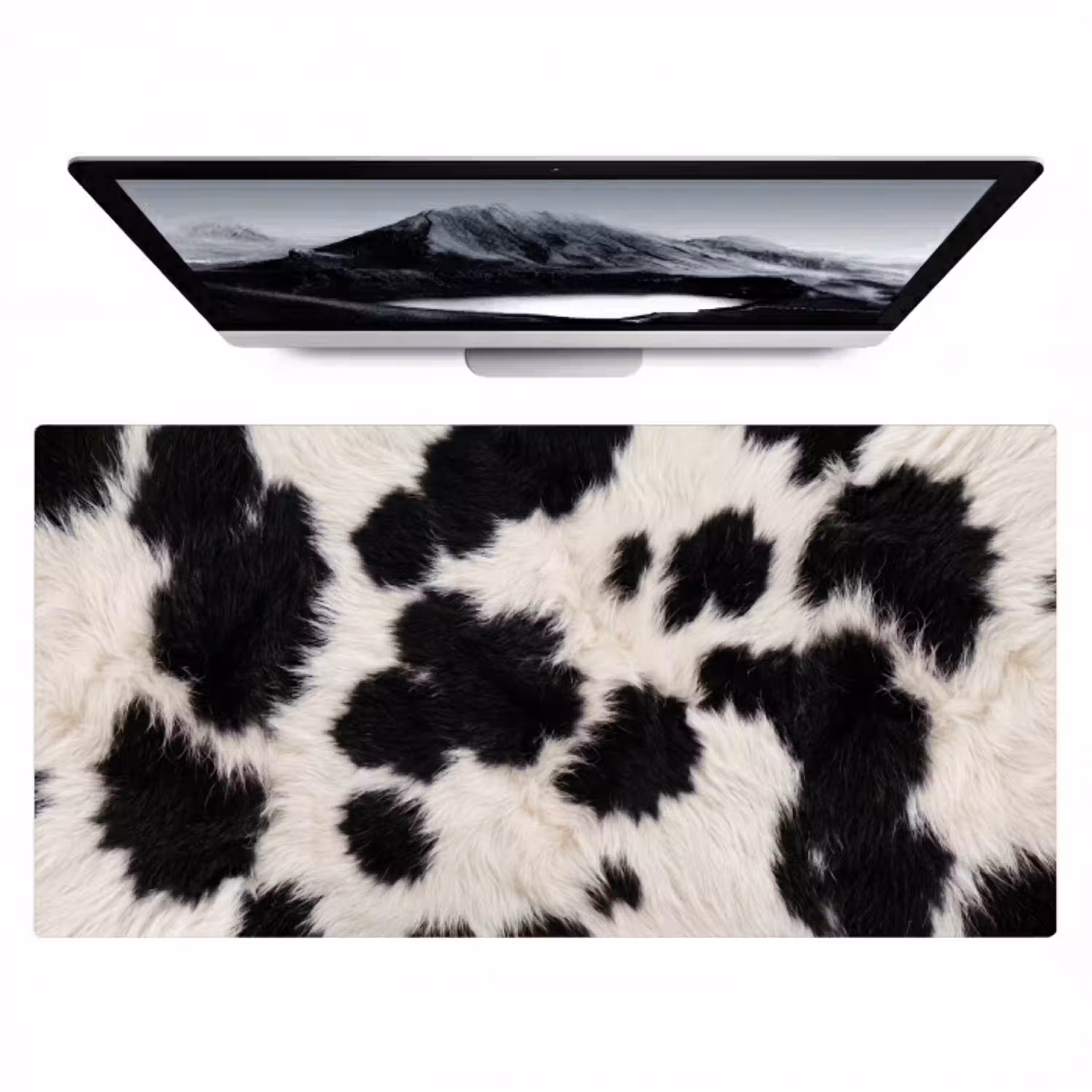 Bont - Textuur - Zwart - Wit Muismat XXL klein -zzz3d