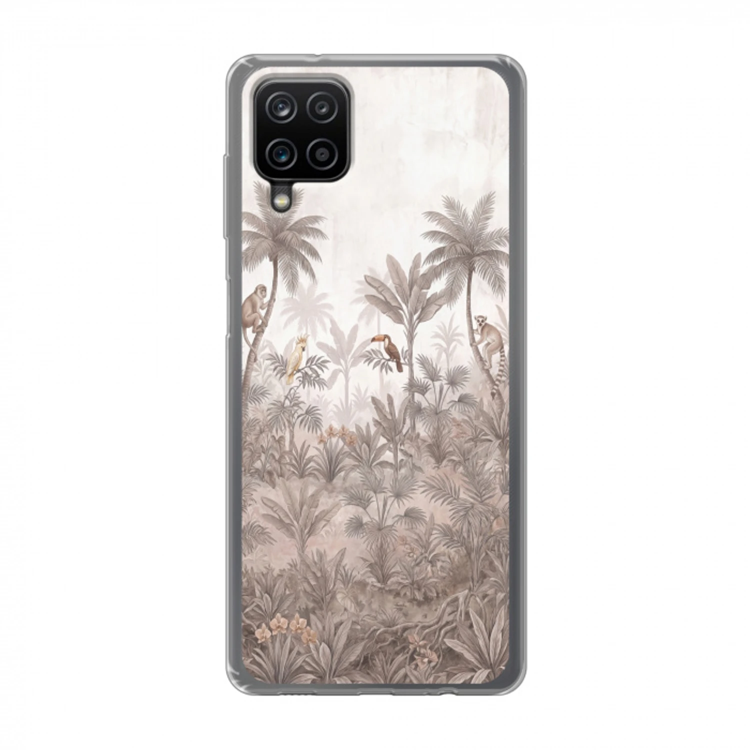 Jungle - Dieren - Palmbomen Telefoonhoesje Samsung Galaxy A12 klein -3d