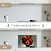 Vrouw - Chocolade - Frambozen - Aardbeien - Koekjes keuken achterwand spatscherm klein -voor_na_NL
