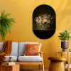 Glazen - Bloemen - Boeket - Kleuren Wandcirkel Ovaal Glas middel -sfeer4