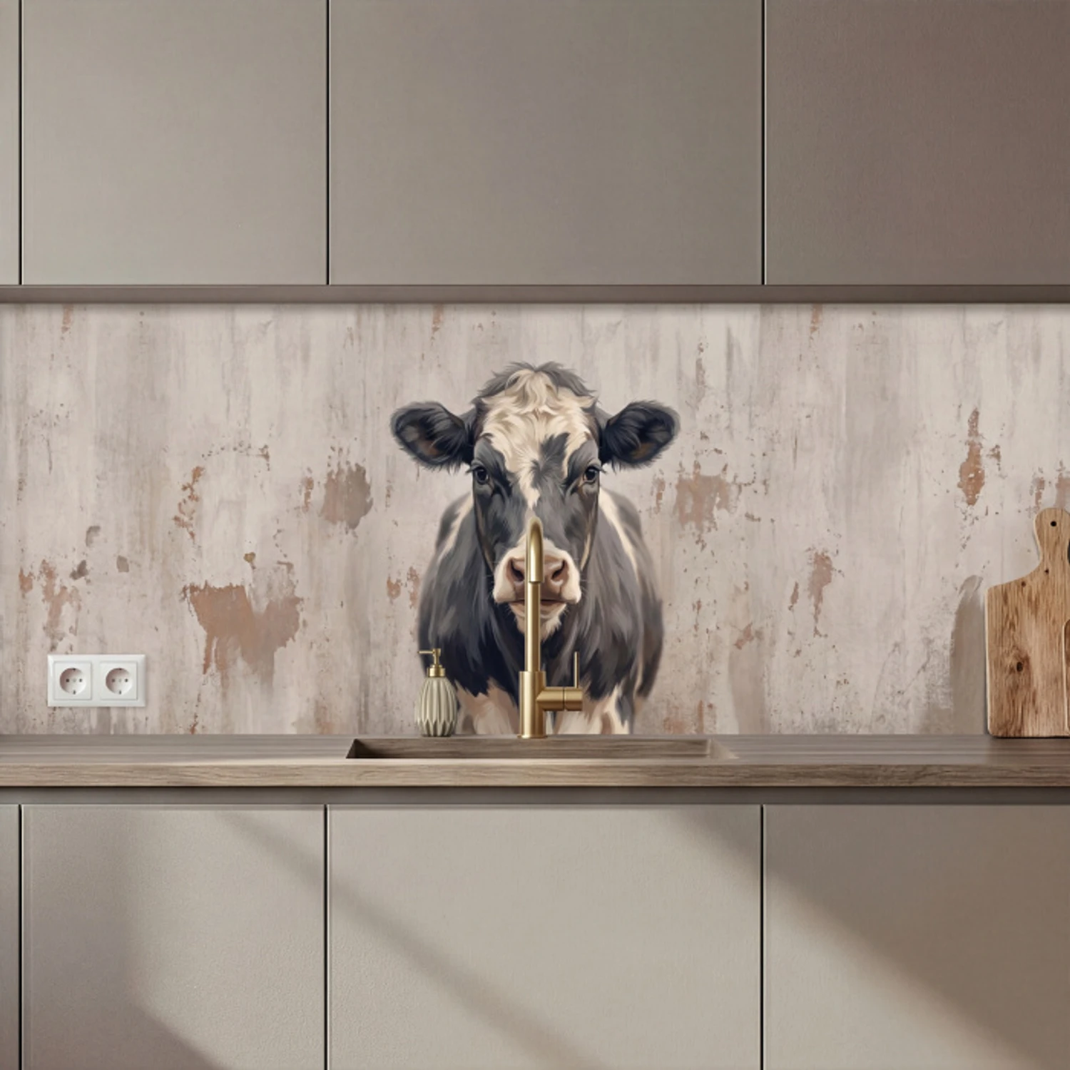Koe - Portret - Dieren - Modern keuken achterwand 2 middel zz_3dshopping
