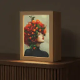 Vrouw - Appels - Rood - Bladeren Light Box met kabel (Tafellamp) klein -z3d_website
