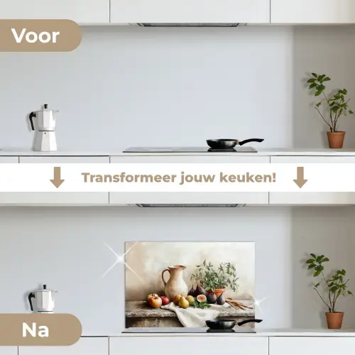 Fruit - Kruiden - Landelijk keuken achterwand spatscherm klein -voor_na_NL