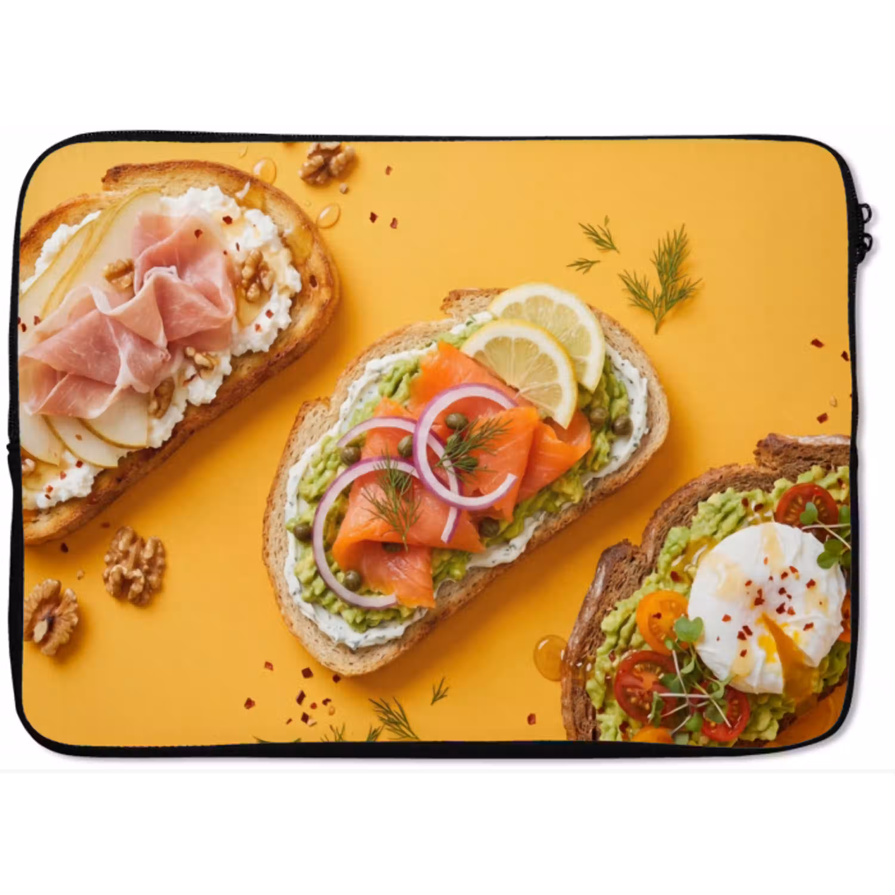 Eten - Brood - Ontbijt - Modern - Kleurrijk laptophoes neopreen klein -zkaufland3dotto