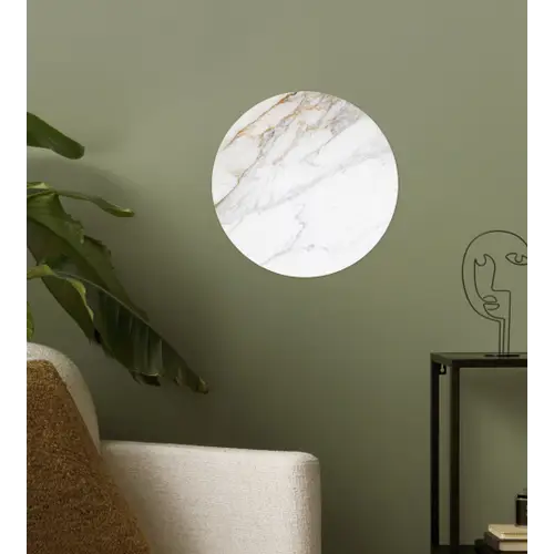 Marmer - Steen - Wit - Goud - Marmerlook - Steen - Luxe Wandcirkel behangsticker klein -sfeer2