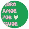 Amor - Valentijn - Groen - Tekst Wandcirkel kunststof plaat 5mm dik klein -3d