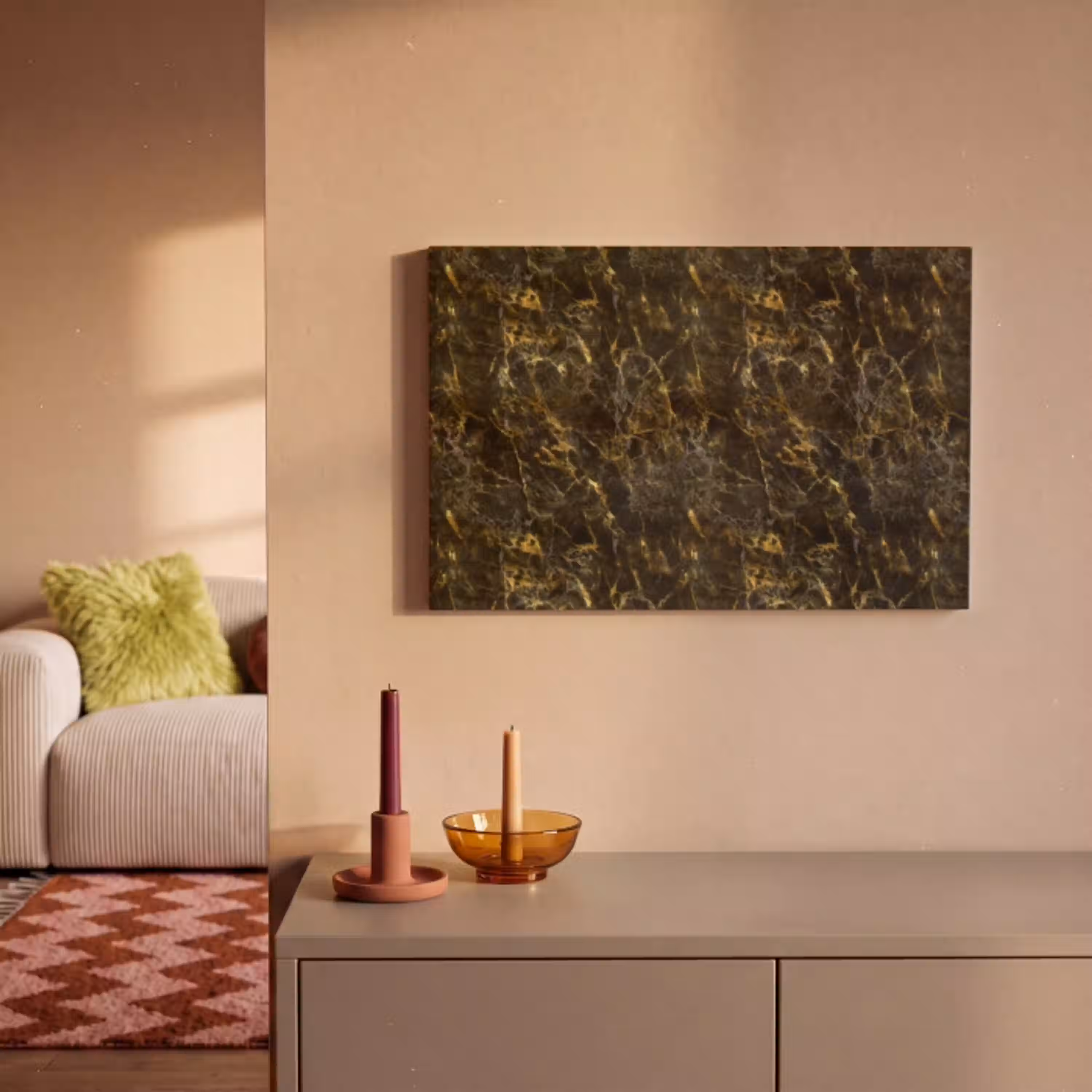 Zwart - Marmer - Goud canvas 2cm klein 34 -sfeer1