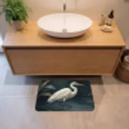 Reiger - Water - Natuur - Modern - Wit Badmat klein -sfeer1