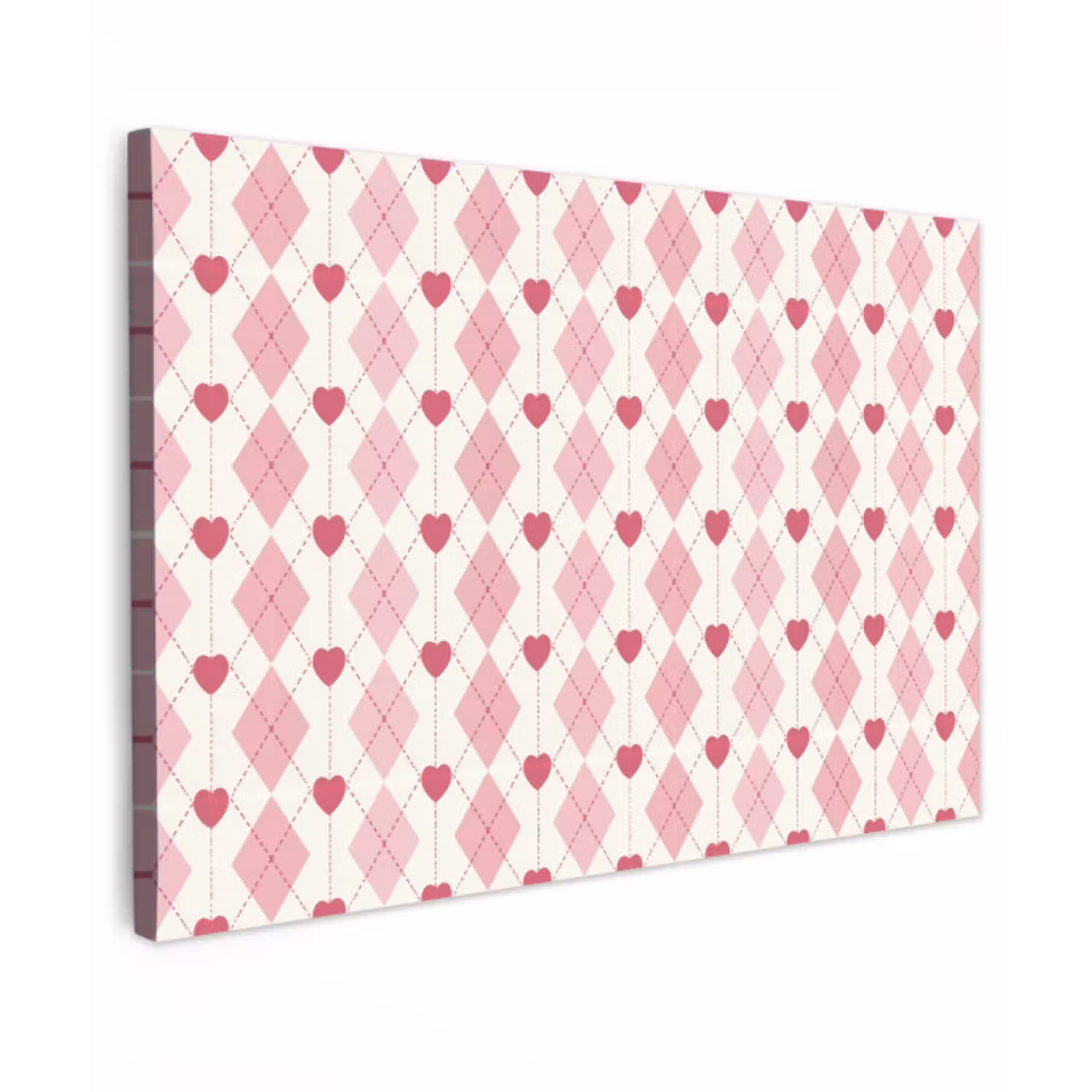 Ruiten - Klassiek - Roze - Wit Tuinposter op houten frame 2 cm dik klein 845 -3d