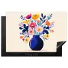 Vaas - Bloemen - Boeket Inductie beschermer vinyl 3mm klein -3d