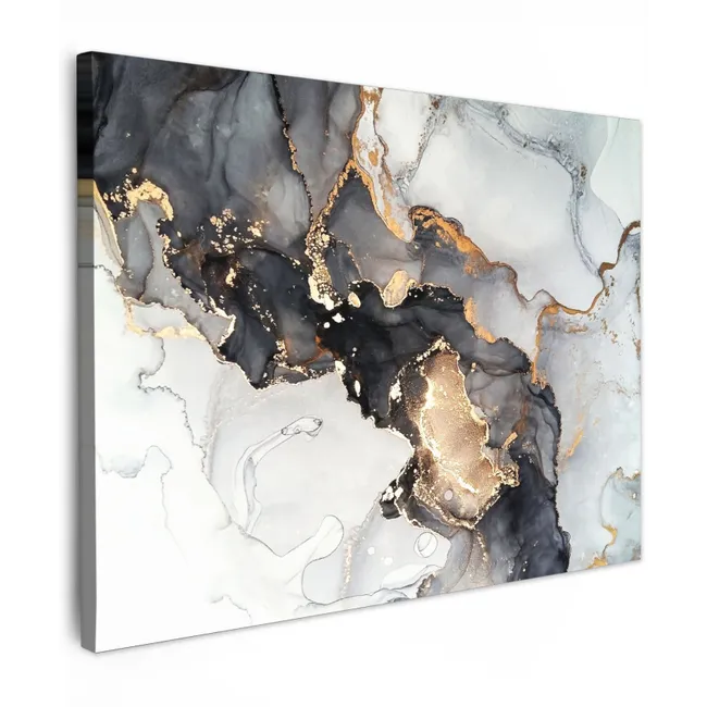 Canvas Print - Marble - Gold - Abstract - Black and White - Luxury