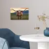 Longhorn - Landschap - Zonsondergang poster papier klein -sfeer3