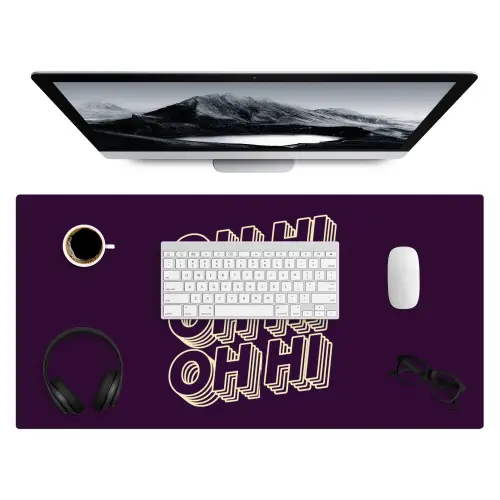 Oh hi - Paars - 3D Muismat XXL klein -3d