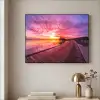 Steiger - Water - Zon - Roze - Horizon Textielframe zwart klein -sfeer2