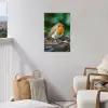 Roodborstje op een Boomstam tuinposter los doek klein -sfeer8